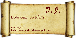 Dobrosi Jolán névjegykártya