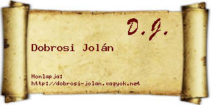 Dobrosi Jolán névjegykártya